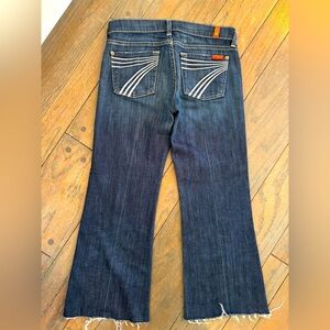 7 For All Mankind Dojo Jeans Size 25 Raw Hem Casual Minimalist Y2K